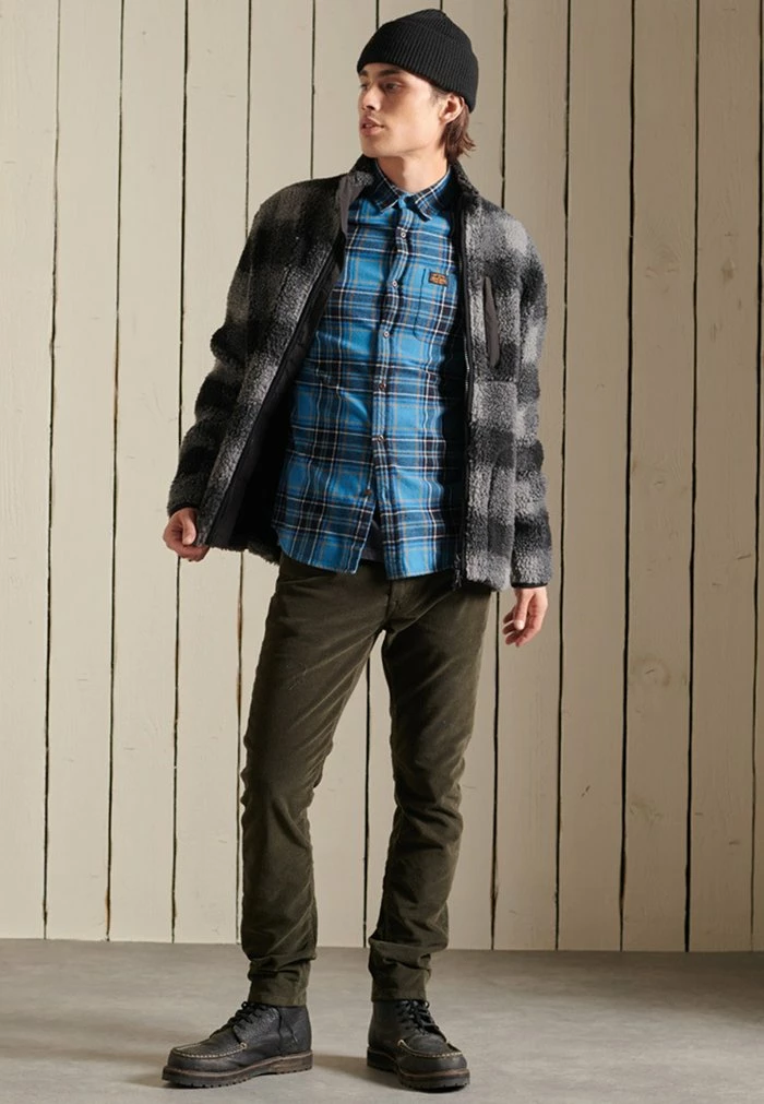 Superdry WORKWEAR - Fleece Jacket - Black/grey 1 Superdry WORKWEAR - Fleece Jacket - Black/grey