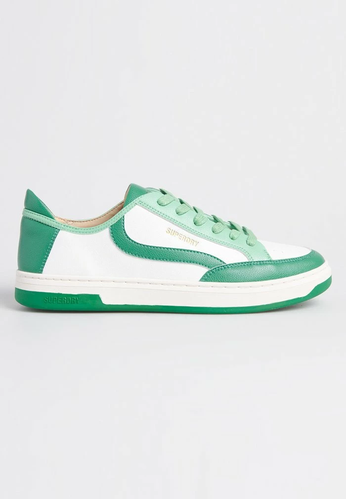 Superdry VEGAN BASKET LUX LOW - Trainers - White/green 3 Superdry VEGAN BASKET LUX LOW - Trainers - White/green - Image 3