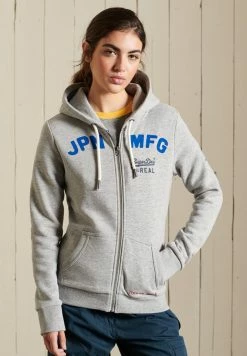 Superdry Zip-up Sweatshirt - Athletic Grey Marl