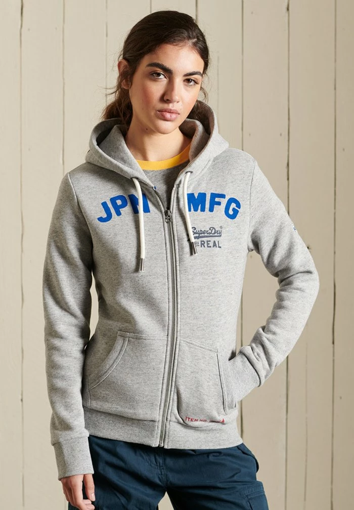 Superdry Zip-up Sweatshirt - Athletic Grey Marl 1 Superdry Zip-up Sweatshirt - Athletic Grey Marl