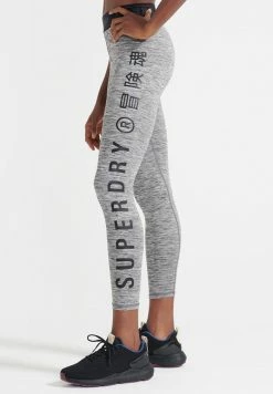 Superdry SPORT TRAINING ELASTIC - Leggings - Grey Marl -Superdry Shop 1acbd960f9574da8ba4b2f42a61f7102