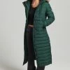 Superdry LONGLINE PUFFER - Winter Coat - Enamel Green