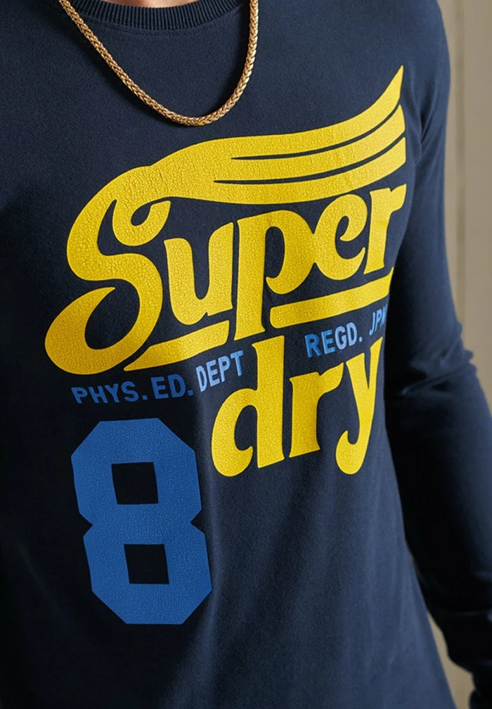 Superdry COLLEGIATE - Long Sleeved Top - Nautical Navy 2 Superdry COLLEGIATE - Long Sleeved Top - Nautical Navy - Image 2