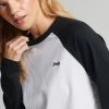 Superdry VINTAGE BASEBALL 3/4 SLEEVED - Long Sleeved Top - Black White