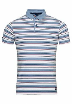 Superdry ACADEMY STRIPE - Polo Shirt - Blue Stripe -Superdry Shop 1c2349f0384445109d461408a109a7fa