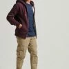 Superdry Zip-up Sweatshirt - Track Burgundy Marl