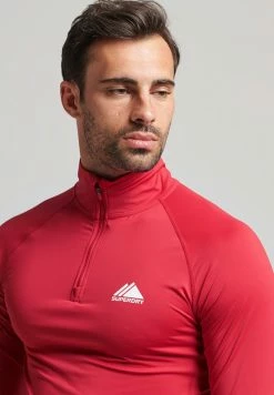 Superdry SPORT HALF ZIP - Long Sleeved Top - Carmine Red -Superdry Shop 1c33876366894e2cbf164401cee9deaf