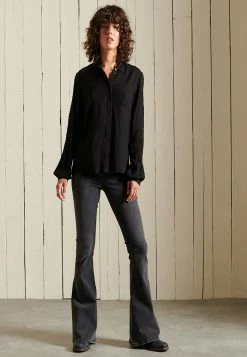 Superdry Button-down Blouse - Black -Superdry Shop 1d0a5ec5a9ce4a8c9074a92b610fa031