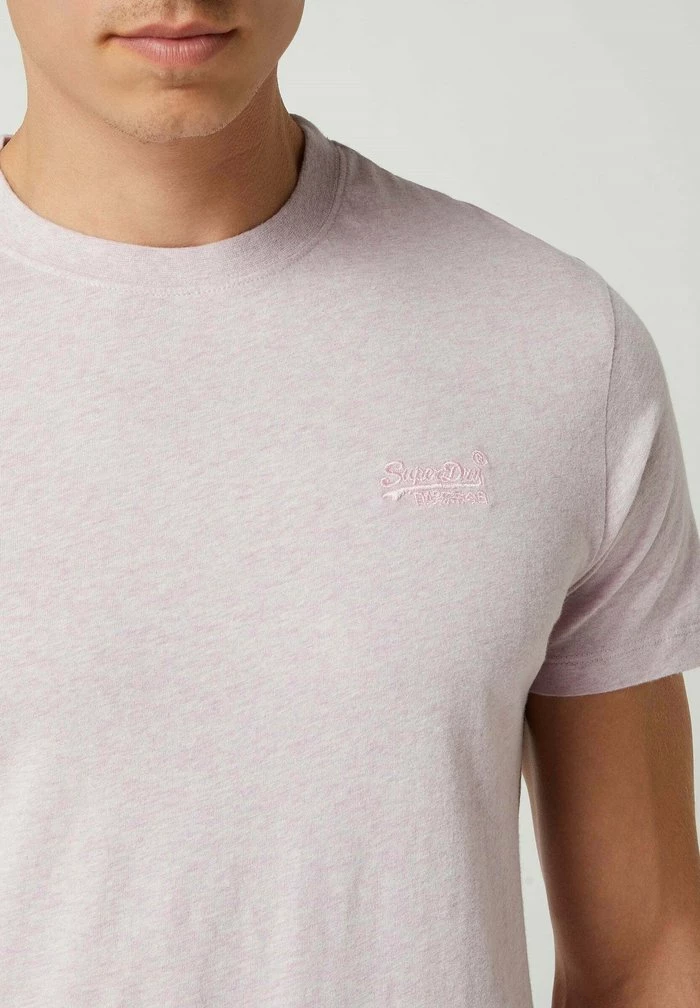 Superdry Basic T-shirt - Hellrosa Meliert 3 Superdry Basic T-shirt - Hellrosa Meliert - Image 3