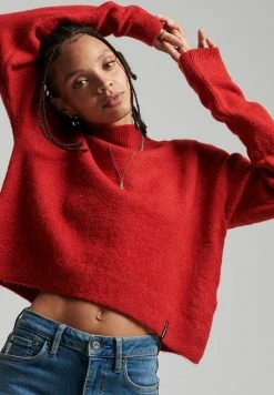 Superdry VINTAGE ESSENTIAL MOCK NECK - Jumper - Red