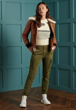 Superdry Cargo Trousers - Tuscan Olive Embroidered