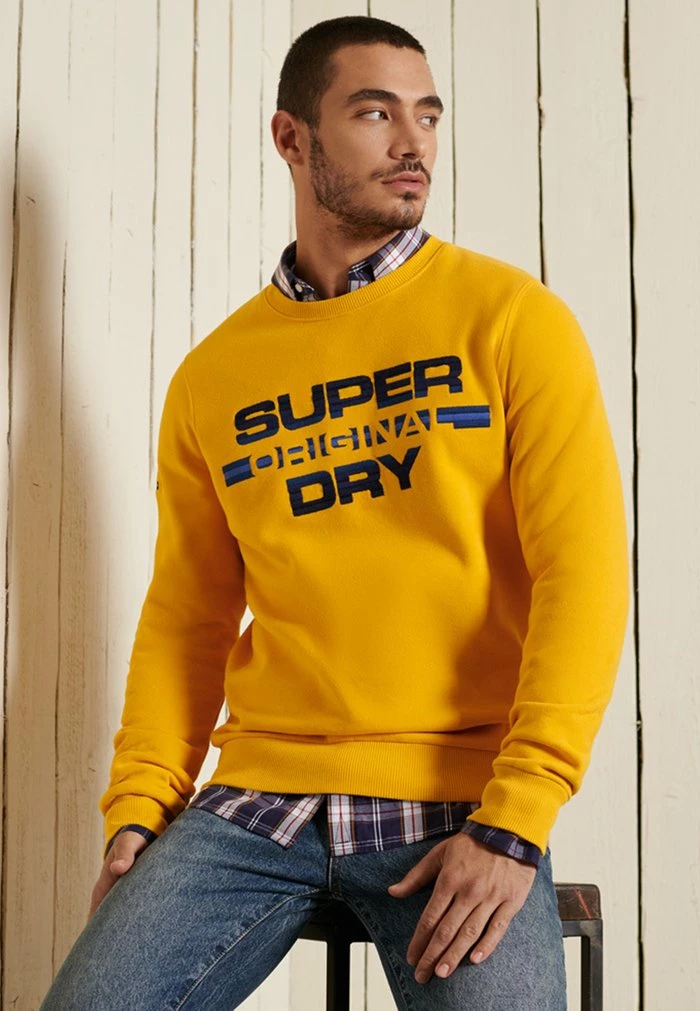 Superdry ORGANIC ORIGINAL FADE CREW - Sweatshirt - Golden Rod 2 Superdry ORGANIC ORIGINAL FADE CREW - Sweatshirt - Golden Rod - Image 2