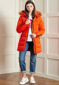 Superdry KUMANO - Winter Coat - Flame Orange