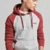 Superdry VINTAGE LOGO BASEBALL - Hoodie - Athletic Grey Marl Rhubarb Marl