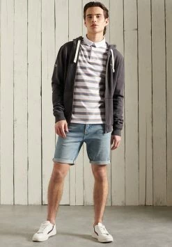 Superdry ACADEMY STRIPE - Polo Shirt - White