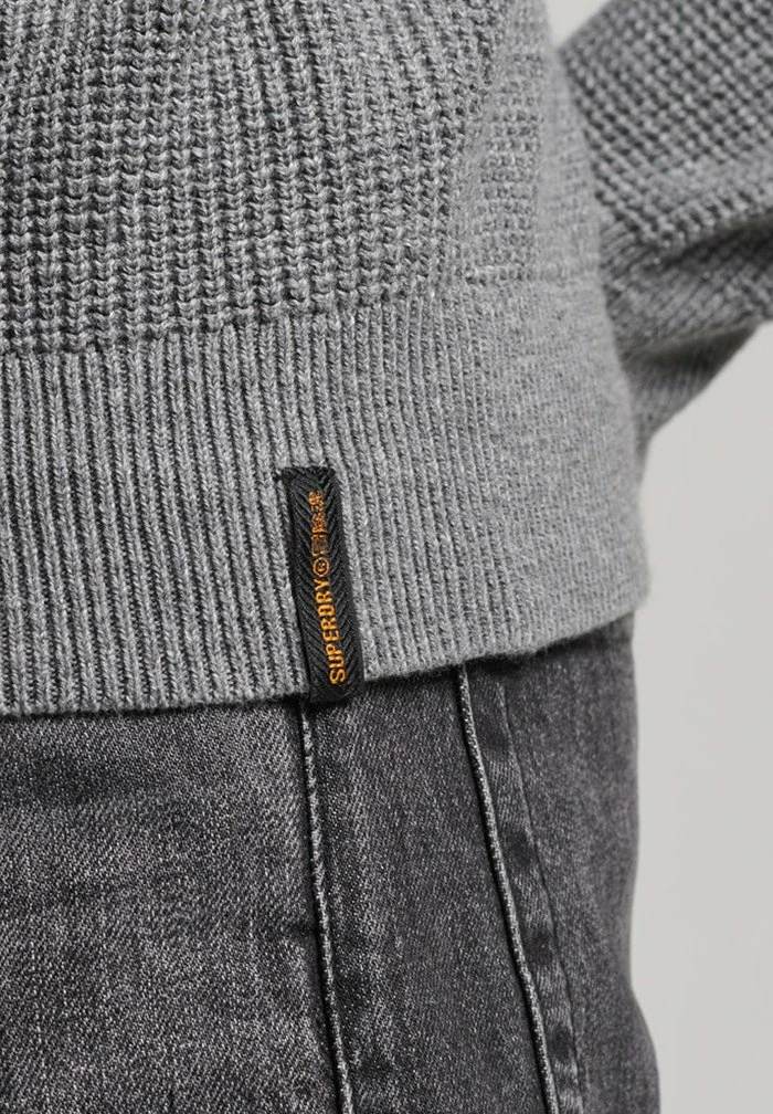 Superdry VINTAGE TEXTURED CREW - Jumper - Storm Grey Heather 3 Superdry VINTAGE TEXTURED CREW - Jumper - Storm Grey Heather - Image 3