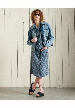 Superdry Shirt Dress - Navy Printed