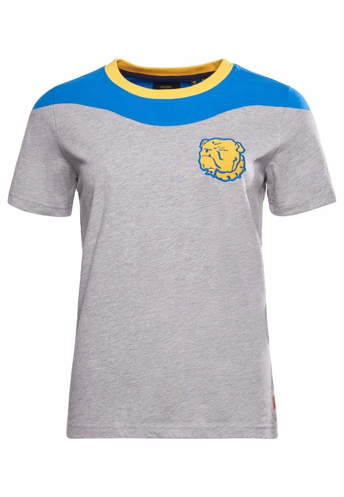 Superdry COLLEGIATE - Print T-shirt - Grey Marl/blue 4 Superdry COLLEGIATE - Print T-shirt - Grey Marl/blue - Image 4