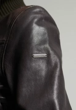 Superdry LEATHER BOMBER - Leather Jacket - Chocolate Brown -Superdry Shop 1f75454c9bc344278262ec375e66555f