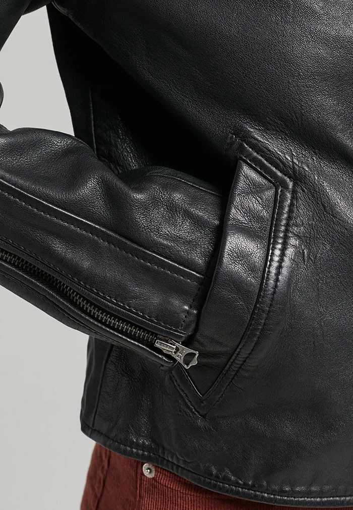 Superdry Leather Jacket - Vintage Black 3 Superdry Leather Jacket - Vintage Black - Image 3