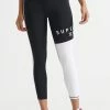 Superdry TRAINING GRAPHIC - Leggings - Trousers - Black