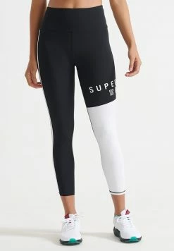 Superdry TRAINING GRAPHIC - Leggings - Trousers - Black