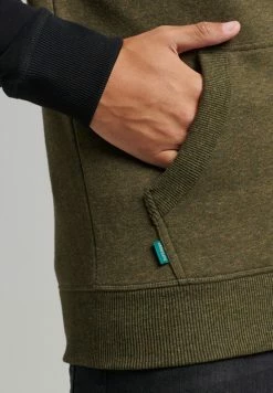 Superdry ESSENTIAL - Zip-up Sweatshirt - Olive Marl Black -Superdry Shop 1fd7d4baf7ba4a658fc18dab21f4ab86