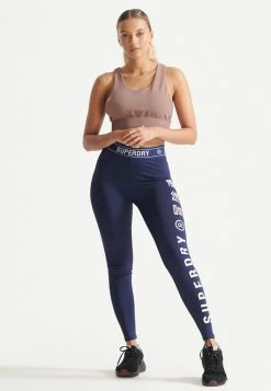 Superdry SPORT TRAINING ELASTIC - Leggings - Rich Navy