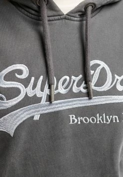 Superdry VINTAGE LOGO BOROUGH - Hoodie - Jet Black -Superdry Shop 2050e7fab50341d89d17dd70827a831e