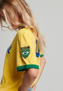Superdry RINGSPUN FOOTBALL BRAZIL - Print T-shirt - Springs Yellow -Superdry Shop 20a933e26c594b5593196138b84edf82