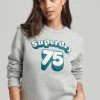 Superdry NOSTALGIA SCRIPT - Sweatshirt - Elm Snowy