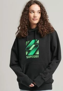 Superdry CODE HALFTONE - Hoodie - Black