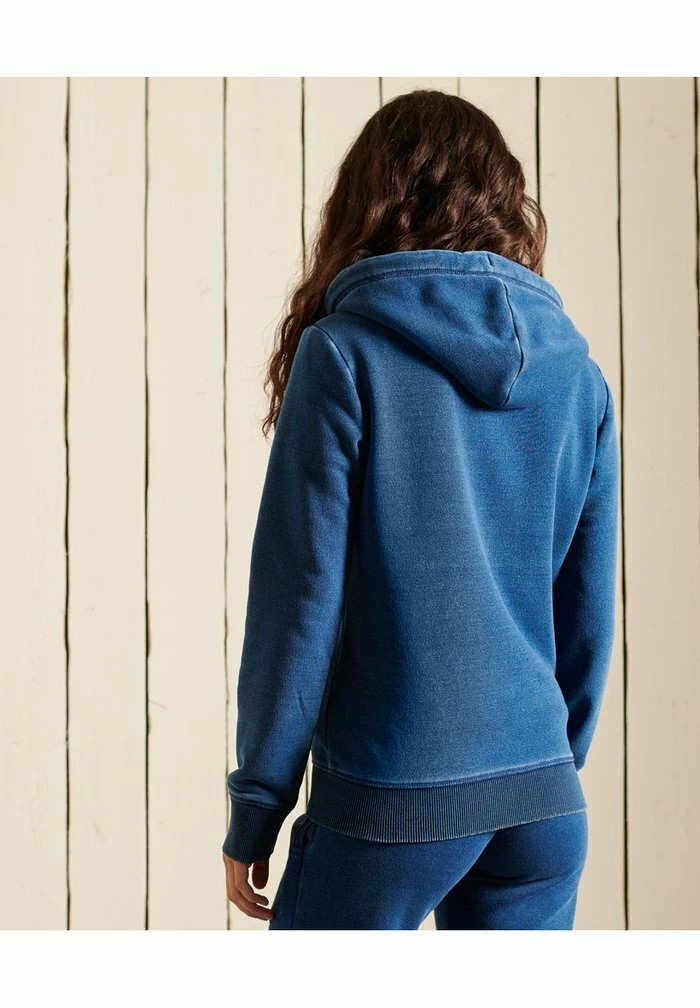 Superdry VINTAGE LOGO EMBROIDERED - Zip-up Sweatshirt - Mid Indigo 2 Superdry VINTAGE LOGO EMBROIDERED - Zip-up Sweatshirt - Mid Indigo - Image 2