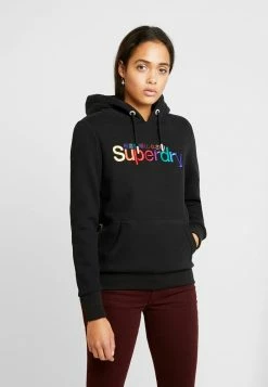 Superdry CLASSIC RAINBOW ENTRY HOOD - Hoodie - Black