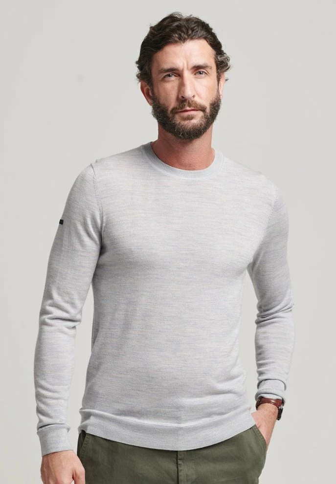 Superdry MERINO - Jumper - Mid Marl 1 Superdry MERINO - Jumper - Mid Marl