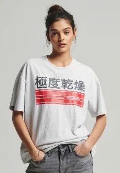 Superdry Print T-shirt - Ice Marl