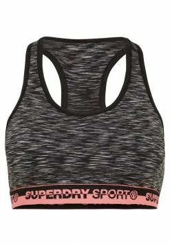 Superdry TRAINING ESSENTIAL BRA - Medium Support Sports Bra - Stormy Grey -Superdry Shop 21a763ec24474b7faeec4bae1b86bc46