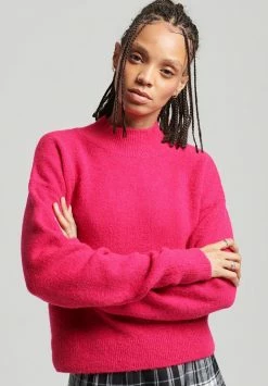 Superdry VINTAGE ESSENTIAL MOCK NECK - Jumper - Hot Pink
