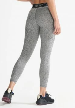 Superdry SPORT TRAINING ELASTIC - Leggings - Grey/yellow -Superdry Shop 224043add8fd48e392ebc727e9fe4f44