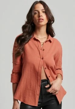 Superdry PENNY - Button-down Blouse - Bruschetta Brown