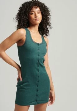 Superdry VINTAGE - Shift Dress - Buck Green Marl