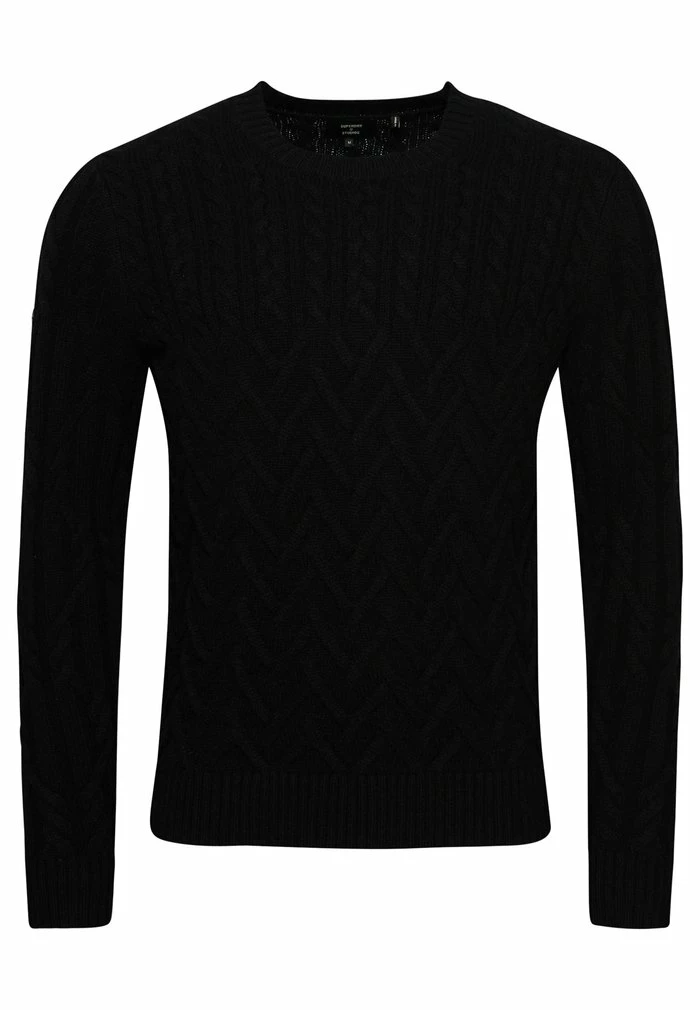 Superdry STUDIOS CABLE - Jumper - Black 4 Superdry STUDIOS CABLE - Jumper - Black - Image 4