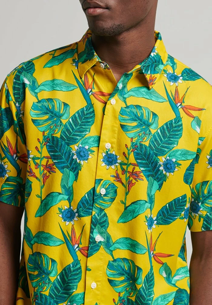 Superdry VINTAGE - Shirt - Yellow Tropical Aop 2 Superdry VINTAGE - Shirt - Yellow Tropical Aop - Image 2