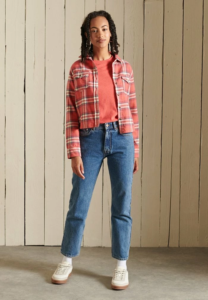 Superdry Long Sleeved Top - Coral Reef Marl/hike Red 1 Superdry Long Sleeved Top - Coral Reef Marl/hike Red