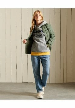 Superdry CROSSING LINES AMERICAN RINGER - Hoodie - Athletic Grey Marl