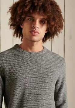 Superdry TEXTURED TWIST CREW - Jumper - Mid Grey Twist -Superdry Shop 24acaf40359042a2852444ce38b4a28a