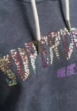 Superdry BRAND MARK METAL - Hoodie - Heavy Metal Black -Superdry Shop 24ad4be1e37a44a5b29e6675f3089481