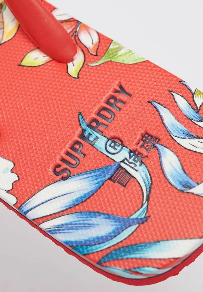 Superdry VINTAGE - T-bar Sandals - Red Hawaiian 4 Superdry VINTAGE - T-bar Sandals - Red Hawaiian - Image 4