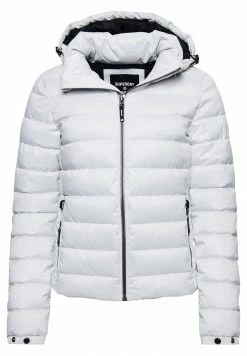 Superdry FUJI PUFFER - Winter Jacket - White Metallic