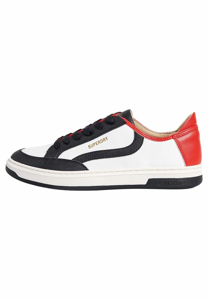 Superdry VEGAN BASKET LUX LOW - Trainers - White/black/red 1 Superdry VEGAN BASKET LUX LOW - Trainers - White/black/red